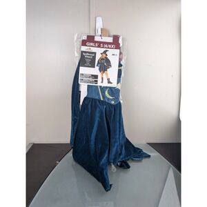 Way to Celebrate Girls Spellbound Wizard Costume 3pc Set Blue Gold Size 6/6X NIP